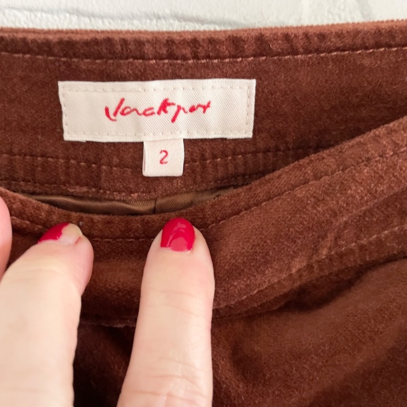 Vintage Y2K Skirt/Vest Matching set Faux suede/velvet Country Rusty brown Sz 2 - Picture 10 of 11